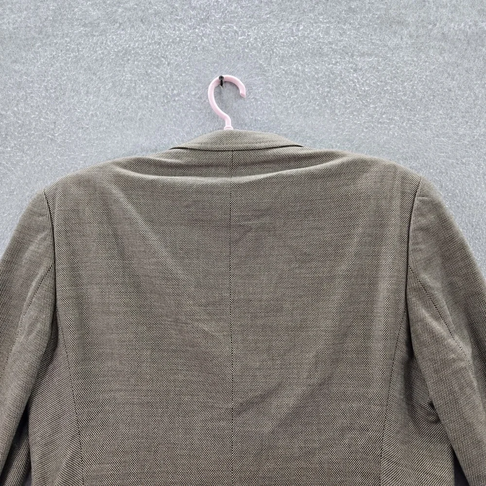 Hugo Boss Men‎ Blazer 46R Brown Polyester Wool Geometric The Jam Sharp Business